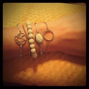 5 Baby blue fashion accent bracelets-NEW